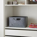 Customized Foldable Felt Storage Basket Bins with PU Handles for Laundry Cleaning Clothing