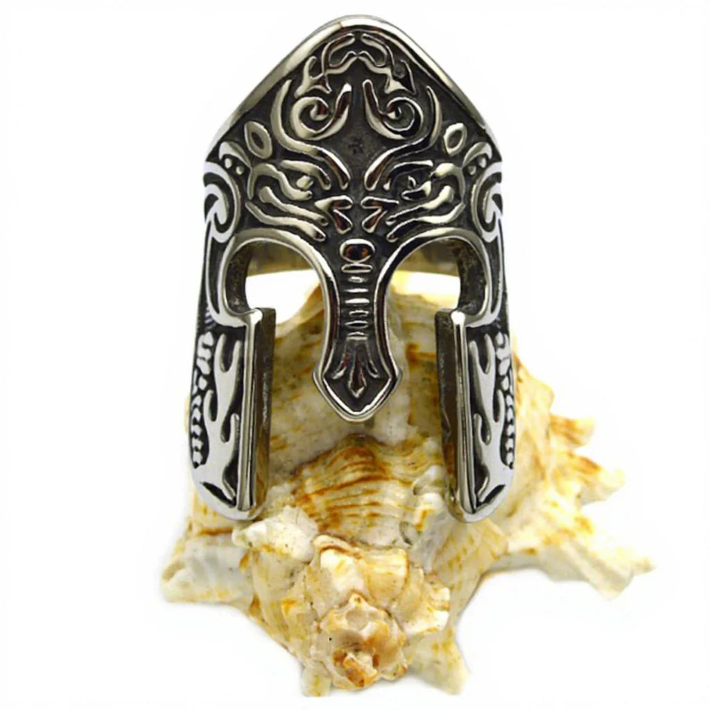 High Quality Mens Charm Jewelry Stainless Steel Helmet Ring
