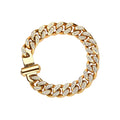Beimai OEM Bracelet Cuban Chain Luxury Zircon 18k Gold Plated Titanium Steel Women Bracelet