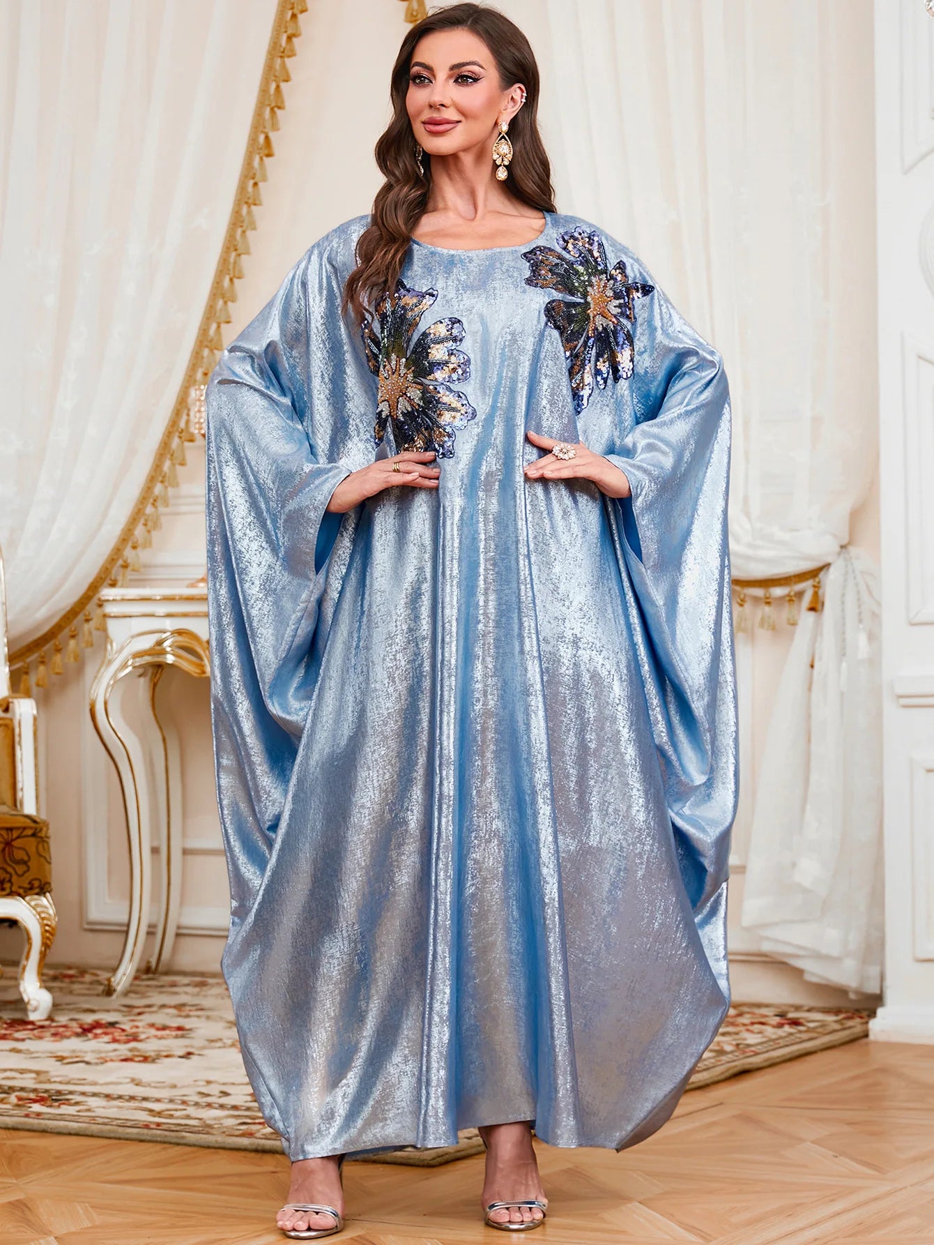 2026 Abaya Kaftan Dress Moroccan Kaftan batwing Sleeve 2026 New Style Muslim Dress