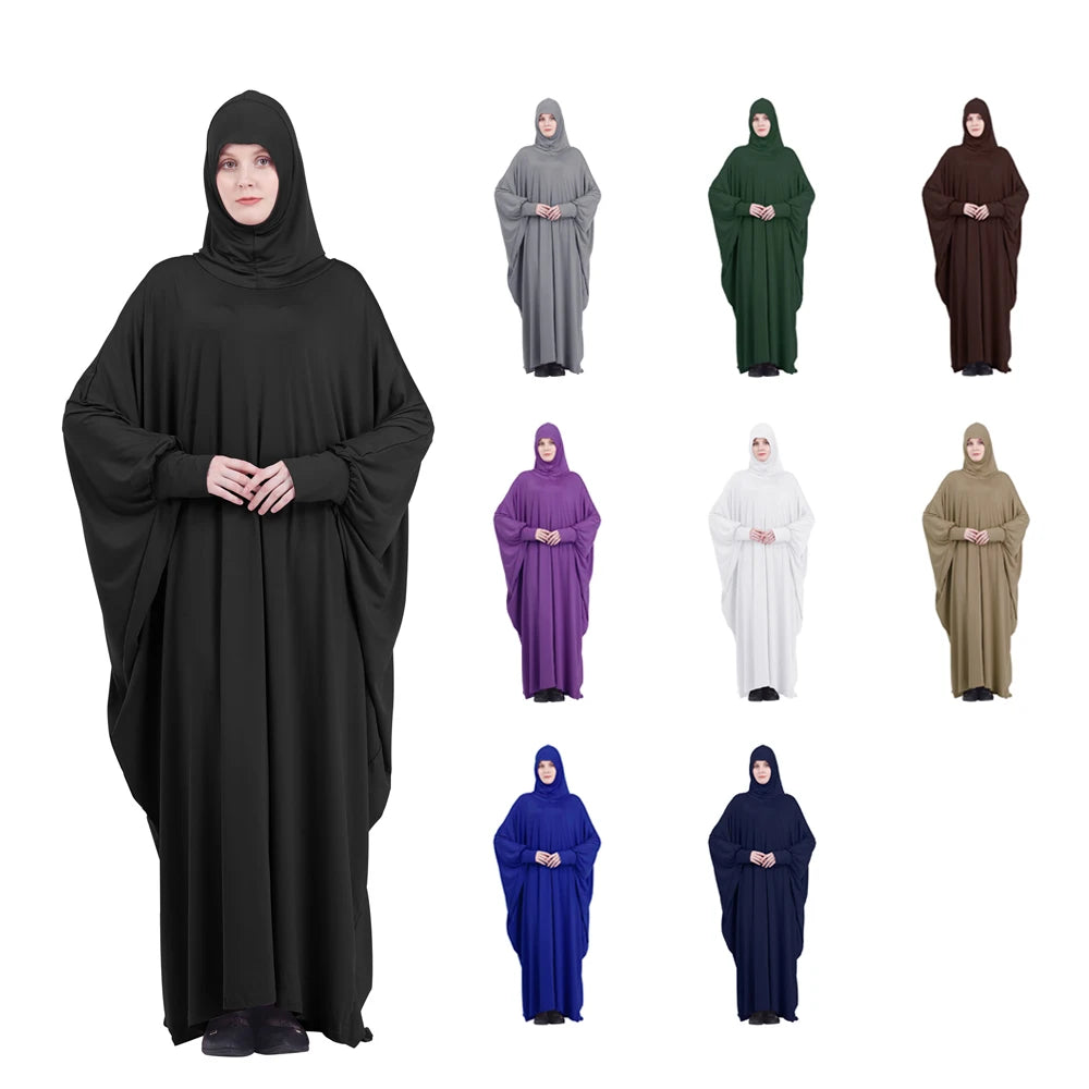 Eid Simple Latest 2 Piece Ladies Black Morocco Gown Style Khimar Niqab Hijab Abaya Designs Set Chiffon Designs Jilbab Abayas