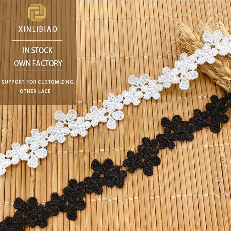 Lolita Water-Soluble Polyester Bar Code Lace Trim for Children's Clothing & Bag Embroidery Accessories