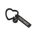 New Custom Stainless Steel Engraved Inspirational Text Bar Round Pendant Key Chain Heart Promise Key Ring for Gifts for Couple