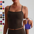Custom Logo Soft Pilate Clothing Woman Padded Slim Fit Sports Fitness Tank Tops Racerback Longline Yoga Bra for Women MegaBDM