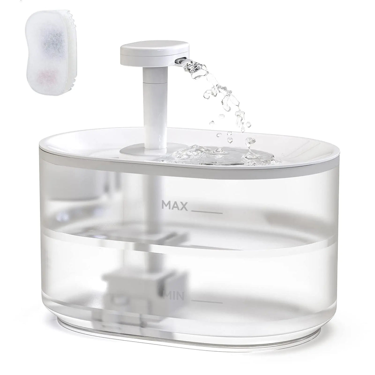 3.5L Automatic Pet Water Fountain 118oz Transparent Cat Water Dispenser 25dB Whisper Quiet Smart Drinking Fountain for Cats Dogs MegaBDM