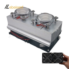 Double Aluminum Radiator Cooling System Heat Sink + CPU Fans +44MM Lens+ LED Power Supply + Fans for Integrated High Power LED
