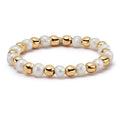 Gemnel Jewelry Minimalist Silver Natural Freshwater Pearl Beaded Ring for Ladies