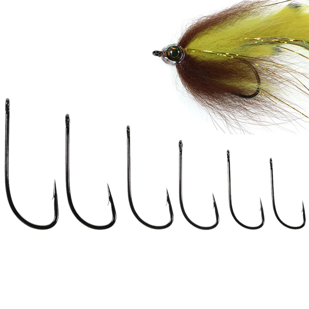 Wholesale 2X Strength Stinger Fishhook Fly Fishing Hook Streamer Flies Tying for Pike Bass Trout Saltwater Freshwater Fishing