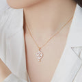 Custom Design Vintage Pearl Jewelry Flower Pendant Sterling Silver Necklace