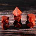 Chinese Manufacturer 7 Pieces Polyhedral Red Stone Dice Set Gemstone Dice for Collection