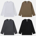 Custom Logo Men's High Street Fashion 260G Blank Cotton Long Sleeve T-Shirt Formal Drop Shoulder Oversized with Knitted Style