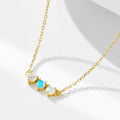 Trendy 3 Stones Dainty Necklace 925 Sterling Silver Necklaces Rhodium 14k Gold Plated Dainty Necklace for Women