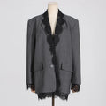 Boutique Wholesale 2025 Autumn New Style Fashionable Temperament Lace Splicing Design Sense Long Sleeved Women's Suit