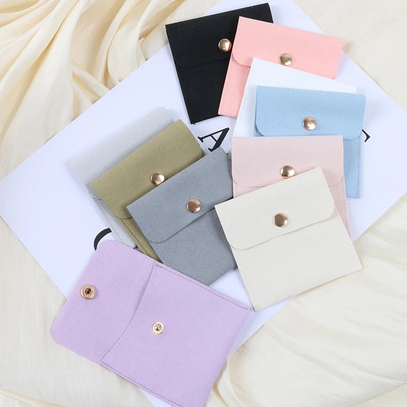 Milan  Luxury Microfiber Velvet Jewelry Pouch with Button