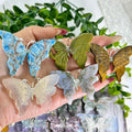 Wholesale Natural Crystal Butterfly Hairpin Crystal Crafts  Butterfly Hairpin for Girls Gifts