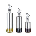 Stainless Steel Easy Control Kitchen Oil Dispenser Bottle Glass Condiment Container for Soy Sauce Food Use