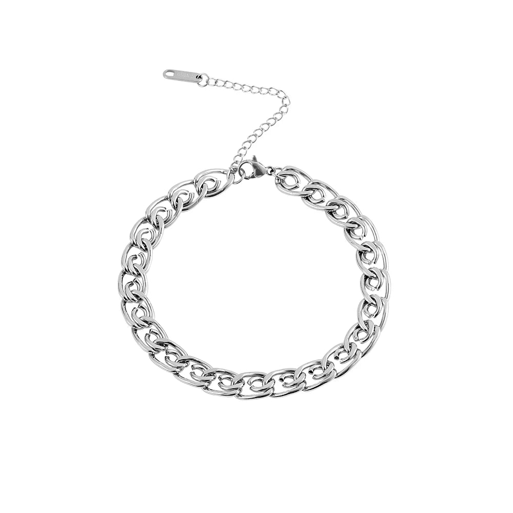 Factory Wholesale Stainless Steel Jewelry Simple U Chain Link Men Women Fashion Bracelet