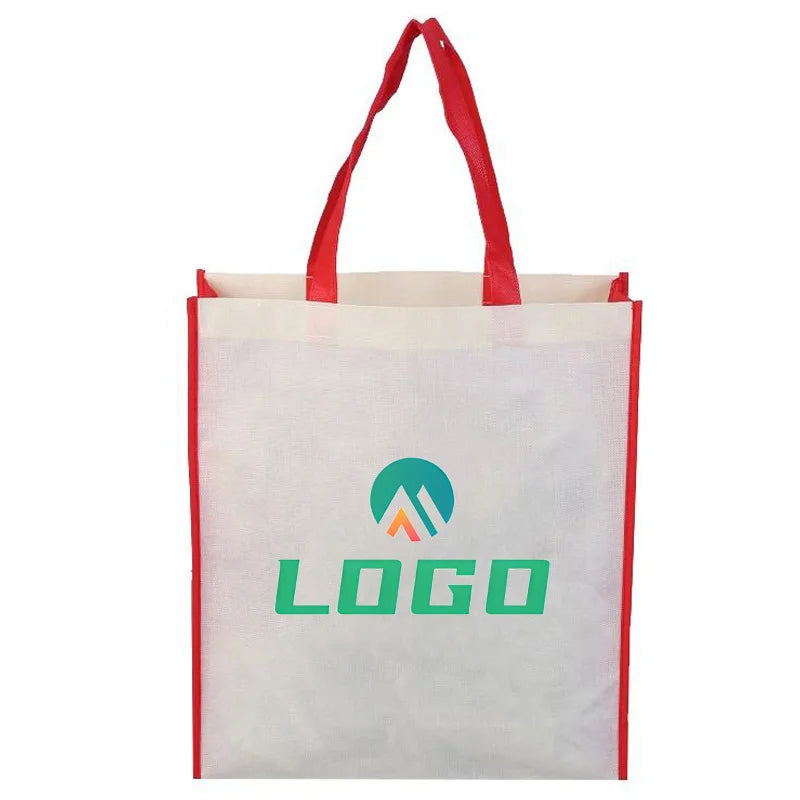 Hot Stamping Folded Non-Woven Shopping Bag with Pictures for Shoppers