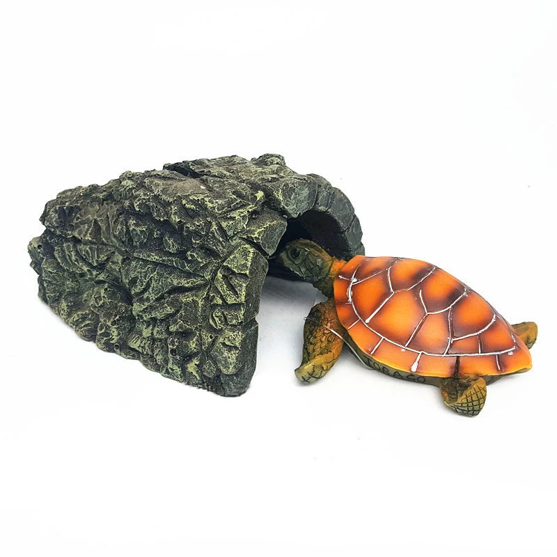 Plastic Eco-Friendly Reptile Turtle Terrace Pet Climbing Platform Rockery Hiding Hole L/M/S Size 5L