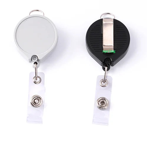 New Design Plastic Drop Button ID Holder Pin Retractable Reel 3.2cm Diameter Badge ID Name Tag Holder