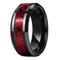 Wholesale 6mm & 8mm Tungsten Rings Red Celtic/Black Dragon Wedding Bands Men Women Jewelry Anniversary Certified Trendy Gift