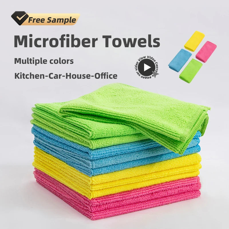 Premium Multipurpose Kitchen Car Thicken Super Absorbent Warp Knit Cleaning Rags Dusting Cloth Microfiber Towels Wholesale