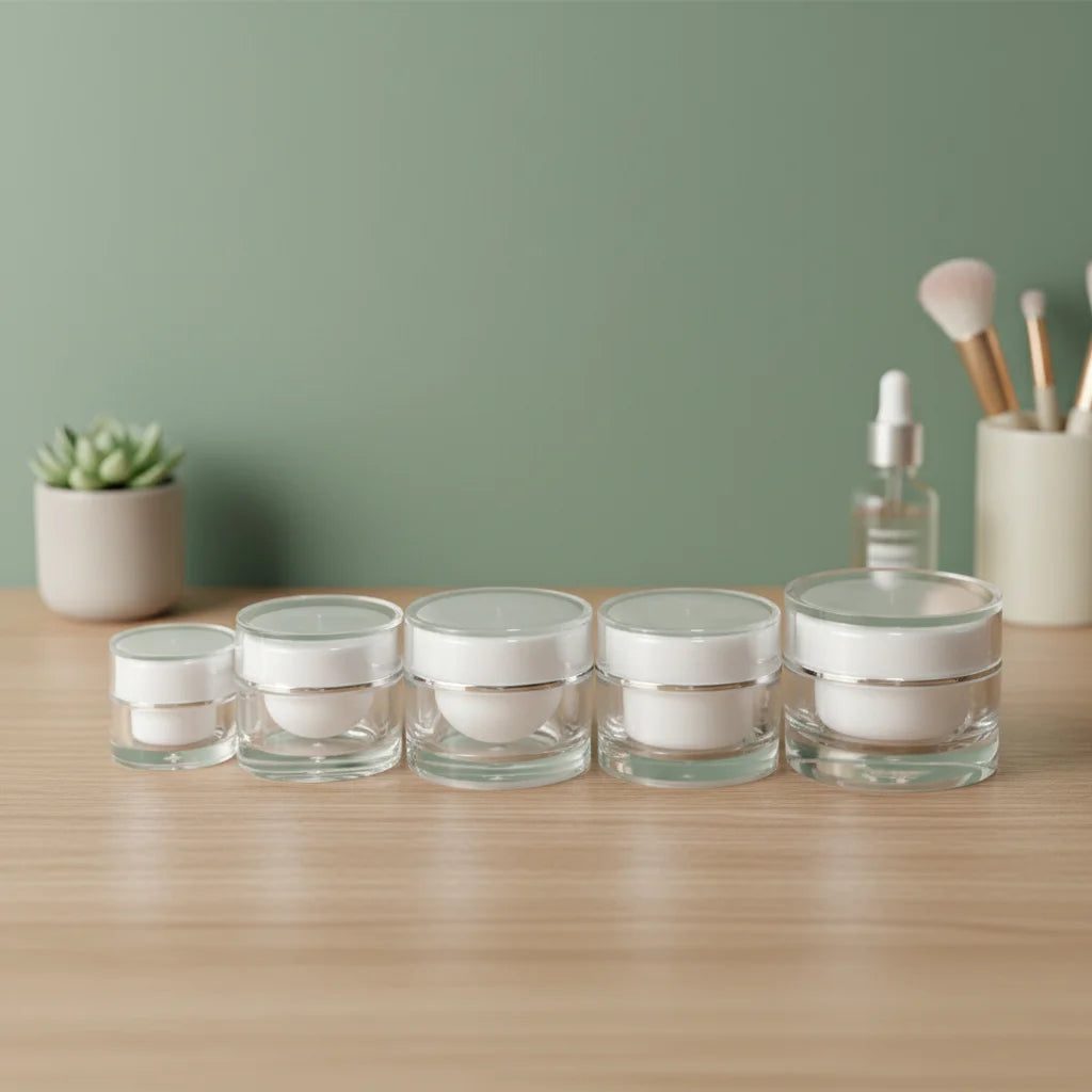 Wholesale BORUI Cosmetic Cream Jar Hot Sale 50g High End Clear Empty Acrylic Plastic Emballage Cosmetic Acrylic Bottle