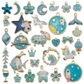 31pcs Cheap Diy Making Zinc Alloy Assorted Enamelled Charm Mixed Color Pendants Jewelry Findings and Component