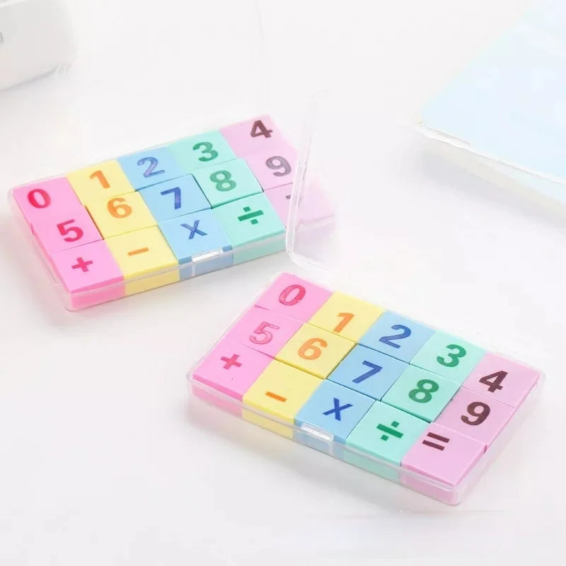 Cartoon Multicolor Digital Pencil Eraser Student Mini Stationery Eraser