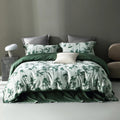 American Style Green Jacquard Extravagant Comforter Cover 100% Cotton 500TC All-Season Luxury Customizable Geometric Bedding Set