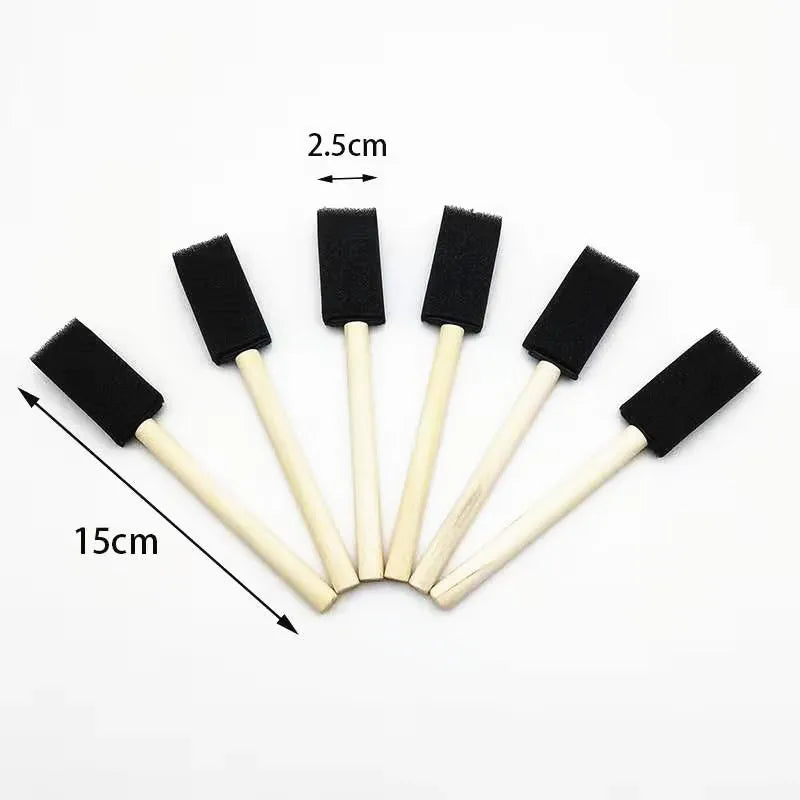 1 Inch Foam Sponge Wood Handle Paint Brush Lightweight Durable and Great for Acrylics Stains Varnishes Crafts Art