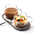 Borosilicate Cereal Custom Juice Floral Tea Dessert Coffee Cups Milk Glass Mug