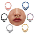 Hot Dangling Bling Crystal Wholesale Cheap Fashion Jewelry Magnetic Nose Septum Cuffs Ring Bulk Titanium Piercing Jewelry