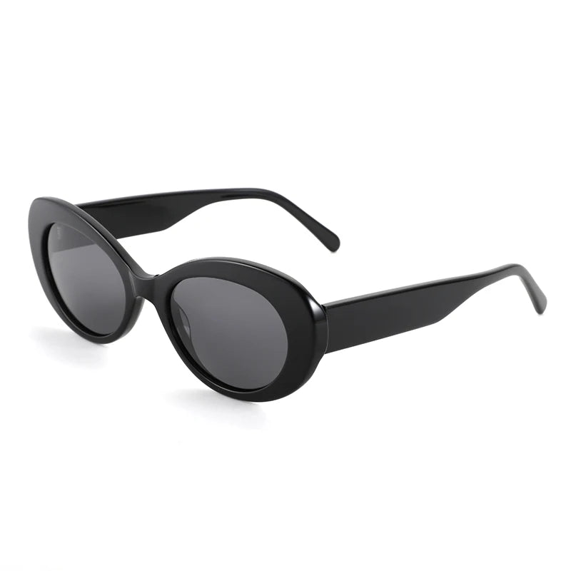 2024 Best Sellers Luxury Oval Sunglasses UV400 Lenses Retro Brand Design Fashionable Women's Acetate Sun Glasses White Red