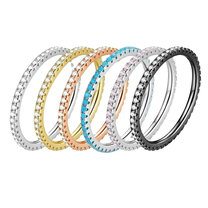 Rainbowking 925 Silver Ring Light Luxury Wind Style Simple Fine Jewelry for Women's Wedding Europe United States Personality