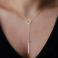 GT Stainless Steel Geometric Clavicle Chain South Korea Circular Stacked Long Pendant  Necklaces