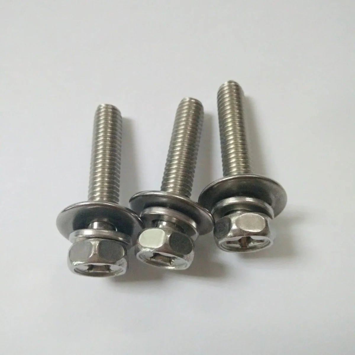 Stainless Steel M3 Cross Recessed External Hexagonal Screws Three Combination Concave Flat Gasket Screws Elastic Pads Concave