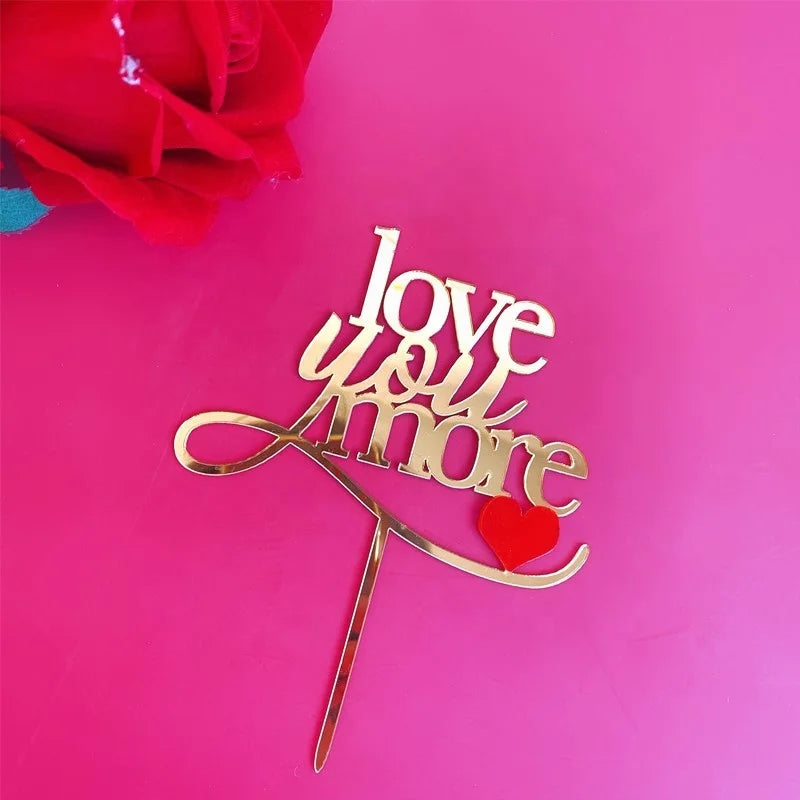 Custom Acrylic Cake Toppers 'I Love You' Happy Valentine's Day Design Party Supplies for Cake Decoration