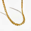 New Design Elegant Waterproof 18k Gold Stainless Steel Splice Chain Chunky Choker Necklace for Women Jewelry YF3263