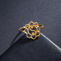 Myshape Yin Yang Lotus Ring Stainless Steel Women Finger Rings Balance Yoga Mandala Taoism Zen Spirit Jewelry Gift New in