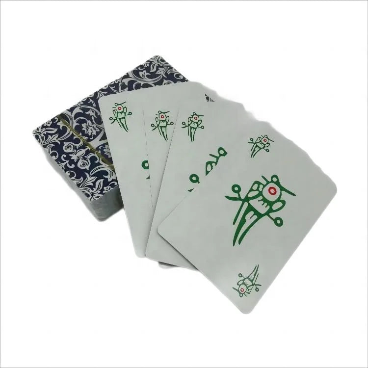 Fast Custom Logo Four People Mahjong Set Portable Printed Paper Playing Cards for Travel