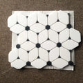 DTH STONE Modern Style Thassos White Black Dots Marble Irregular Mosaic Tile Parquet Design Hotel Bathroom Floor Wall Decor