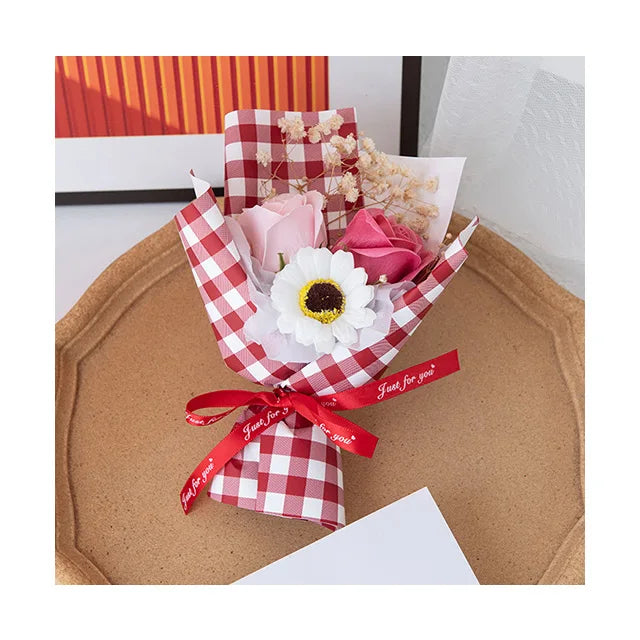 AM-SPCB24 Artifical Soap Flowers Bouquet Mini Rose Flowers for Mother's Day Christmas & Graduation New Year Gift Idea