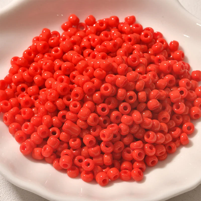 Ready to Ship China Colorful2mm 3mm 4mm Glass Seed Beads Opaque  Solid Color Glass Beads for Diy Jewelry Making