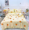 New Arrival 100 Cotton Fabric Beds Sheet 4 PCS Sets Four Piece Set CARTOON Plain Quantity Bedding Set