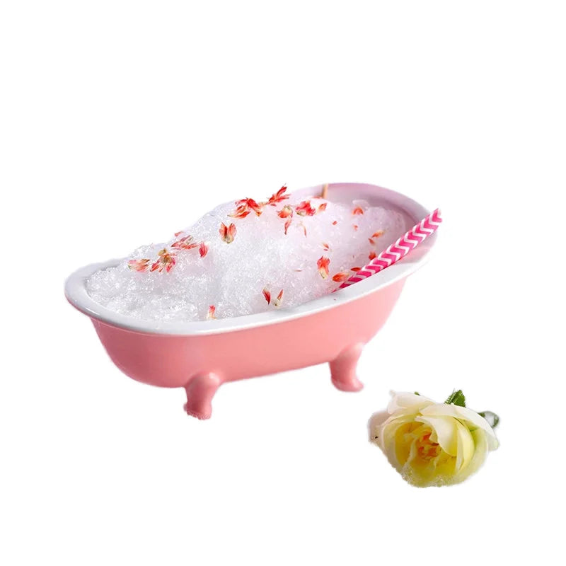 170ml Ceramic Pudding Bowl Mini Bath Tubs Ice Barrel Mugs Pink Ceramic Dessert Bowls Coffee Milk Cold Drinking Cup Cocktail Mug