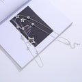TongLing Necklace Alloy Silver Thin Tiny Strand Five Point Star Shape Rope Women Fashion Sweater Necklace
