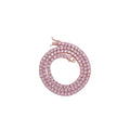BC201   4mm 16inch 18inch pink Zircon Brass Tennis Chain 1 Row Necklace Hip Hop Bling Jewelry CZ Tennis Chain Iced Out