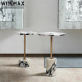 WISEMAX FURNITURE Modern Living Room Furniture Gold Metal Frame Marble Side Table Round Natural Marble Top Coffee Table