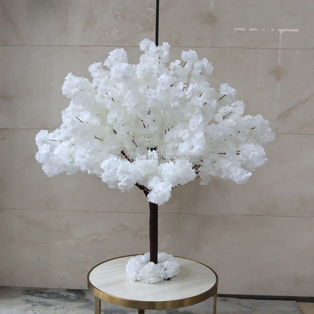S717 Wedding Event Decoration Small Flower Fake Plastic Tree Artificial Cherry Blossoms Trees for Indoor Wedding Table Decora